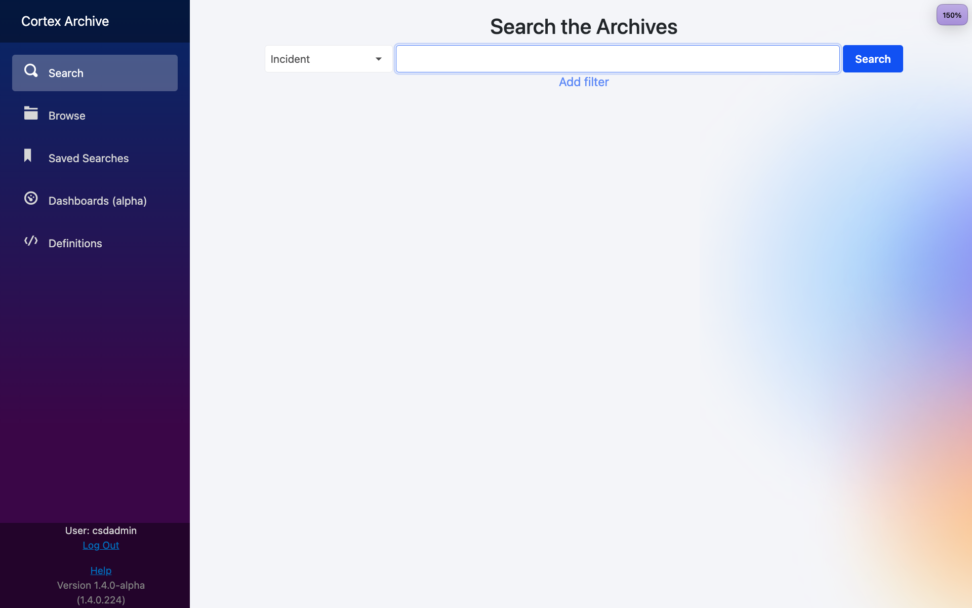 Cortex Archive full-text search showing indexed historical records